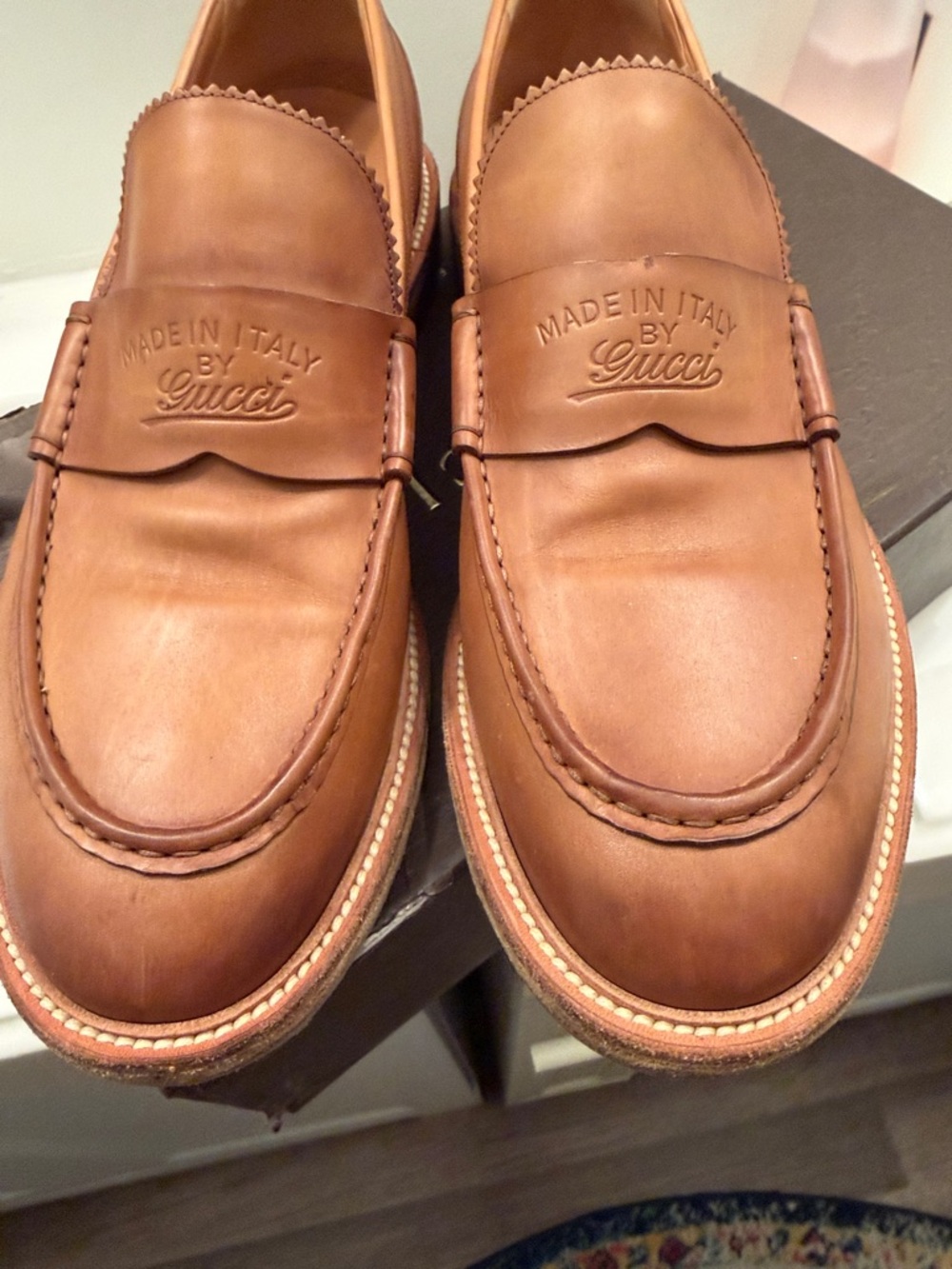 Gucci Brown Leather Penny Loafers - Picture 12 of 13